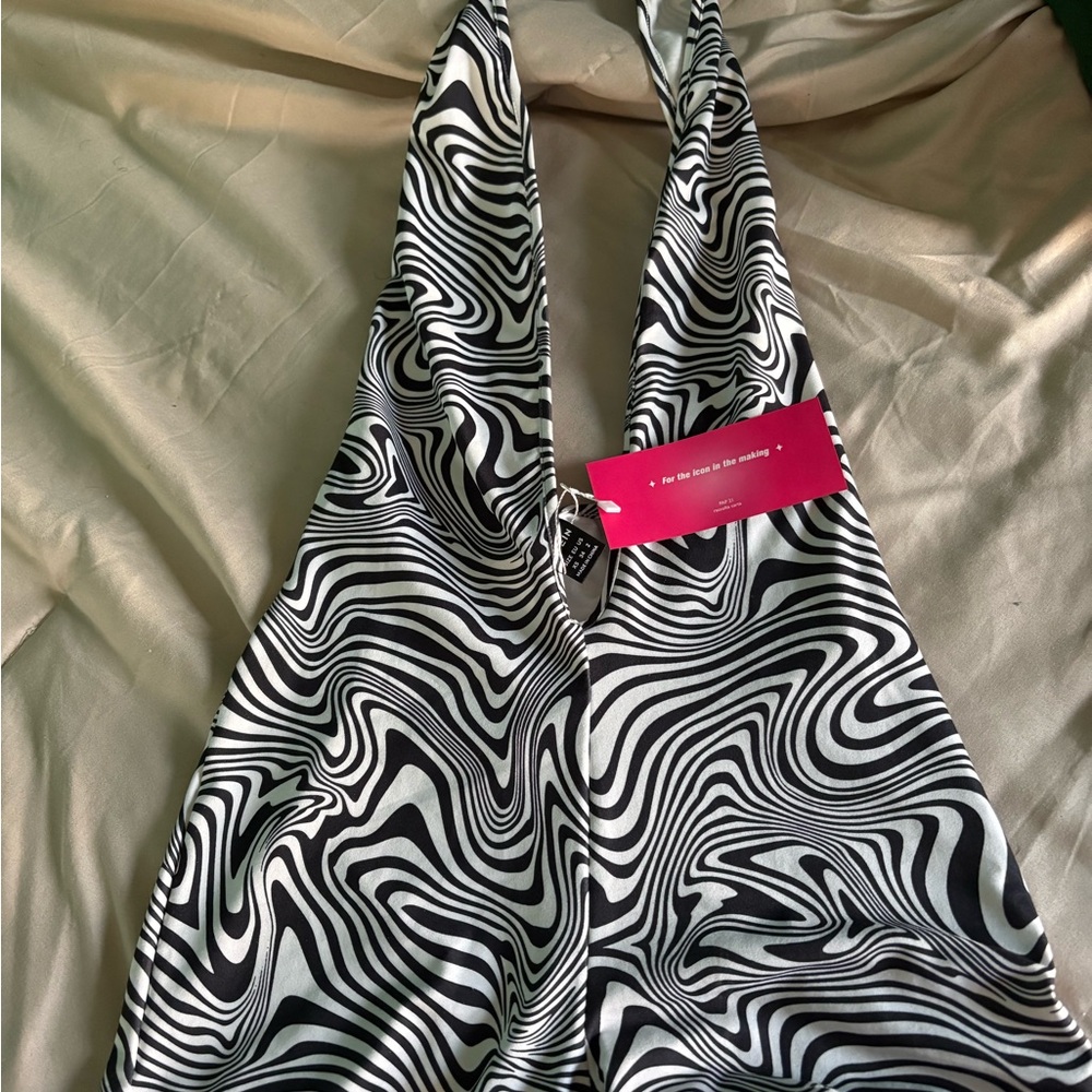 SHEIN Black and White Swirl Jumpsuit